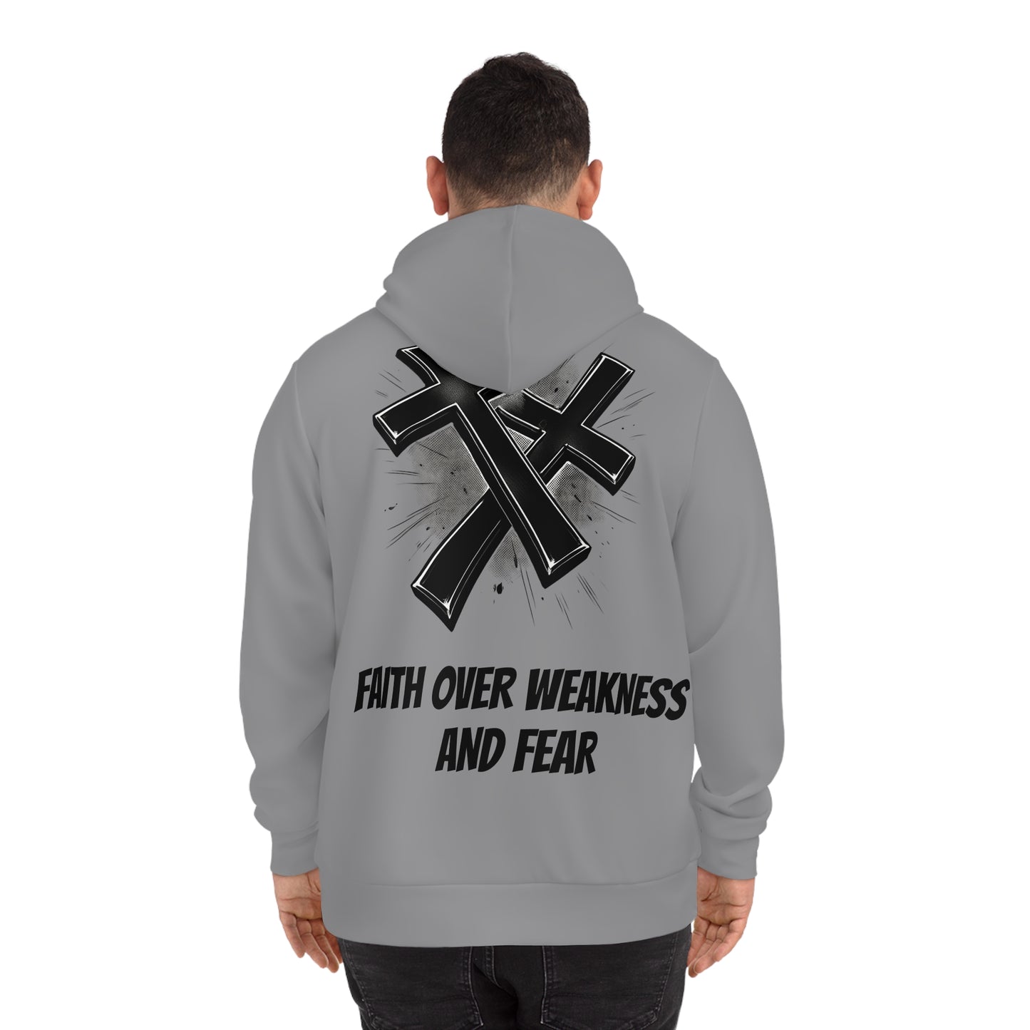 Faith Over Weakness Hoodie, Inspirational Sweatshirt, Christian Apparel, Motivational Clothing, Gifts for Believers