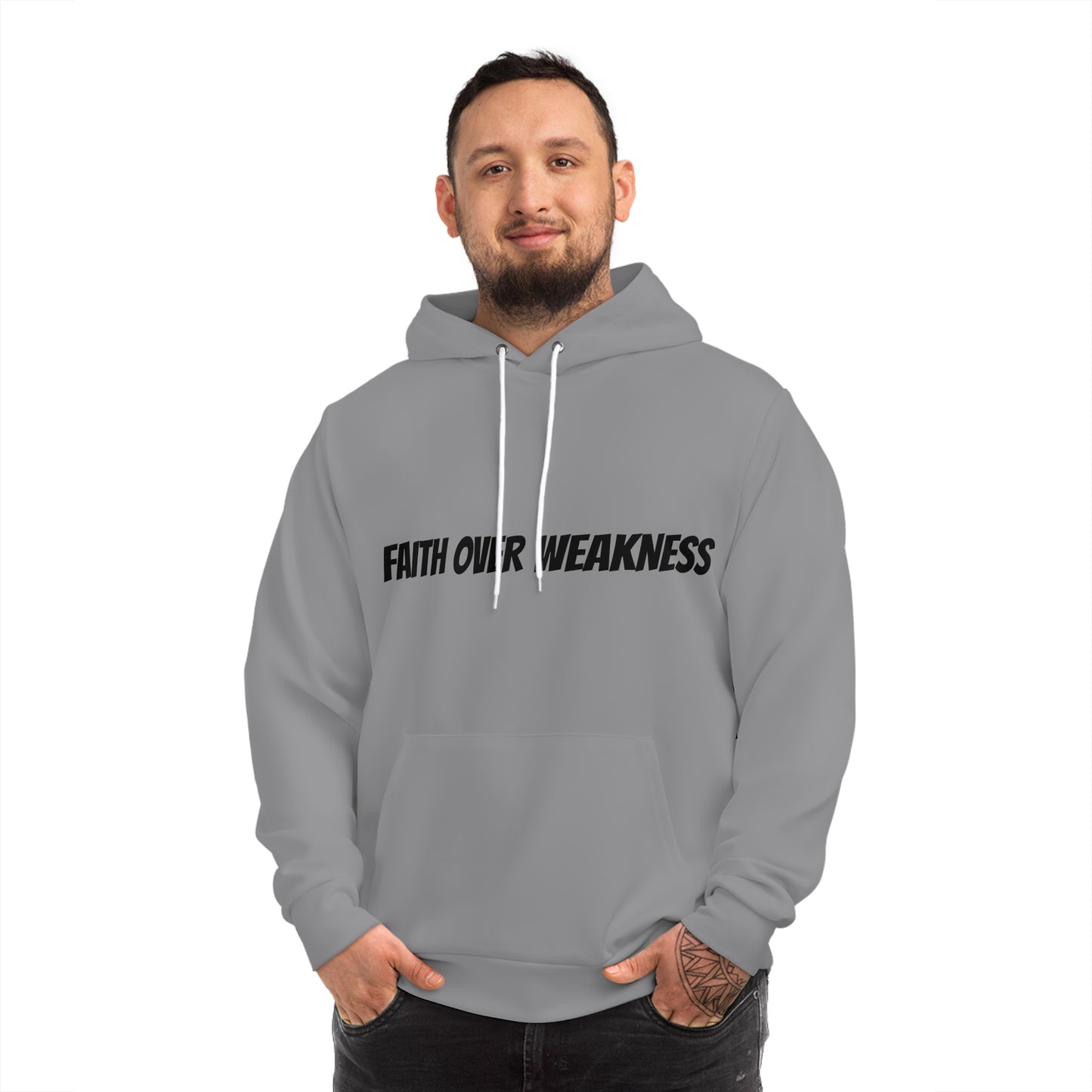 Faith Over Weakness Hoodie, Inspirational Sweatshirt, Christian Apparel, Motivational Clothing, Gifts for Believers